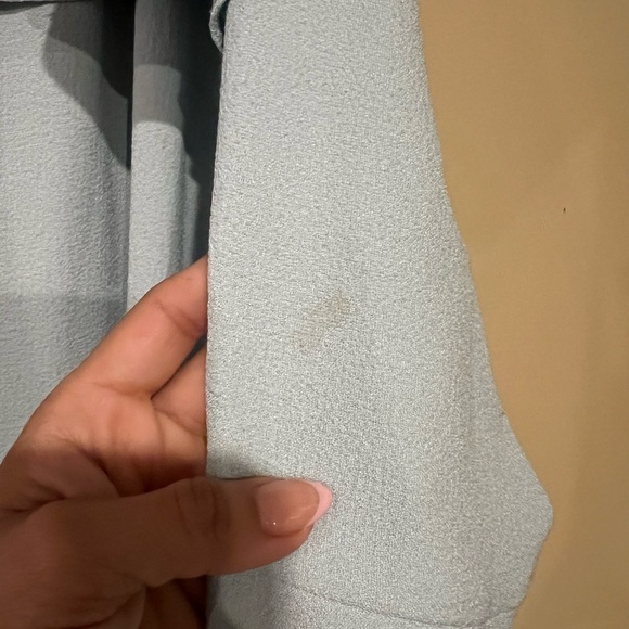 Ganni Women's Cold Shoulder Bow Dress Midi Clark Sterling Blue Size 36 - Picture 7 of 13